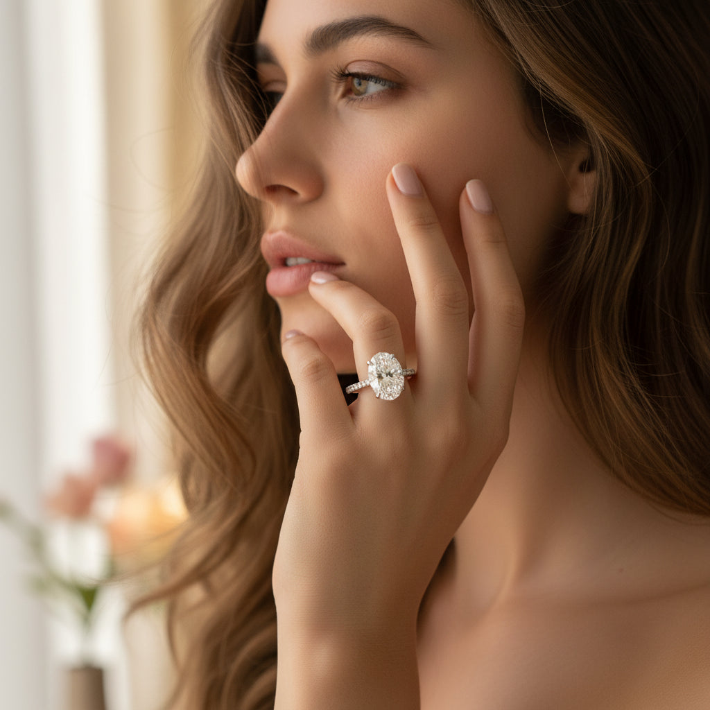 Exquisite Luxury Moissanite Engagement Ring for Women – Elegant Oval Cut with Hidden Halo Design, Available in 1 to 4 Carats, GRA Certified, Crafted in S925 Sterling Silver – Perfect Wedding Band and Holiday Gift