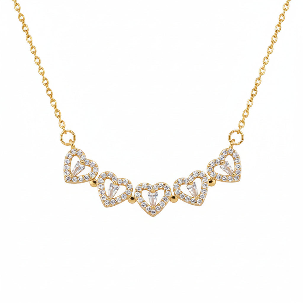 Rose Gift Box Four -Leaf Grass Necklace Heart Necklace Cute Four Leaf Clover Necklace Dainty Gold Necklaces Gifts for Girlfriend